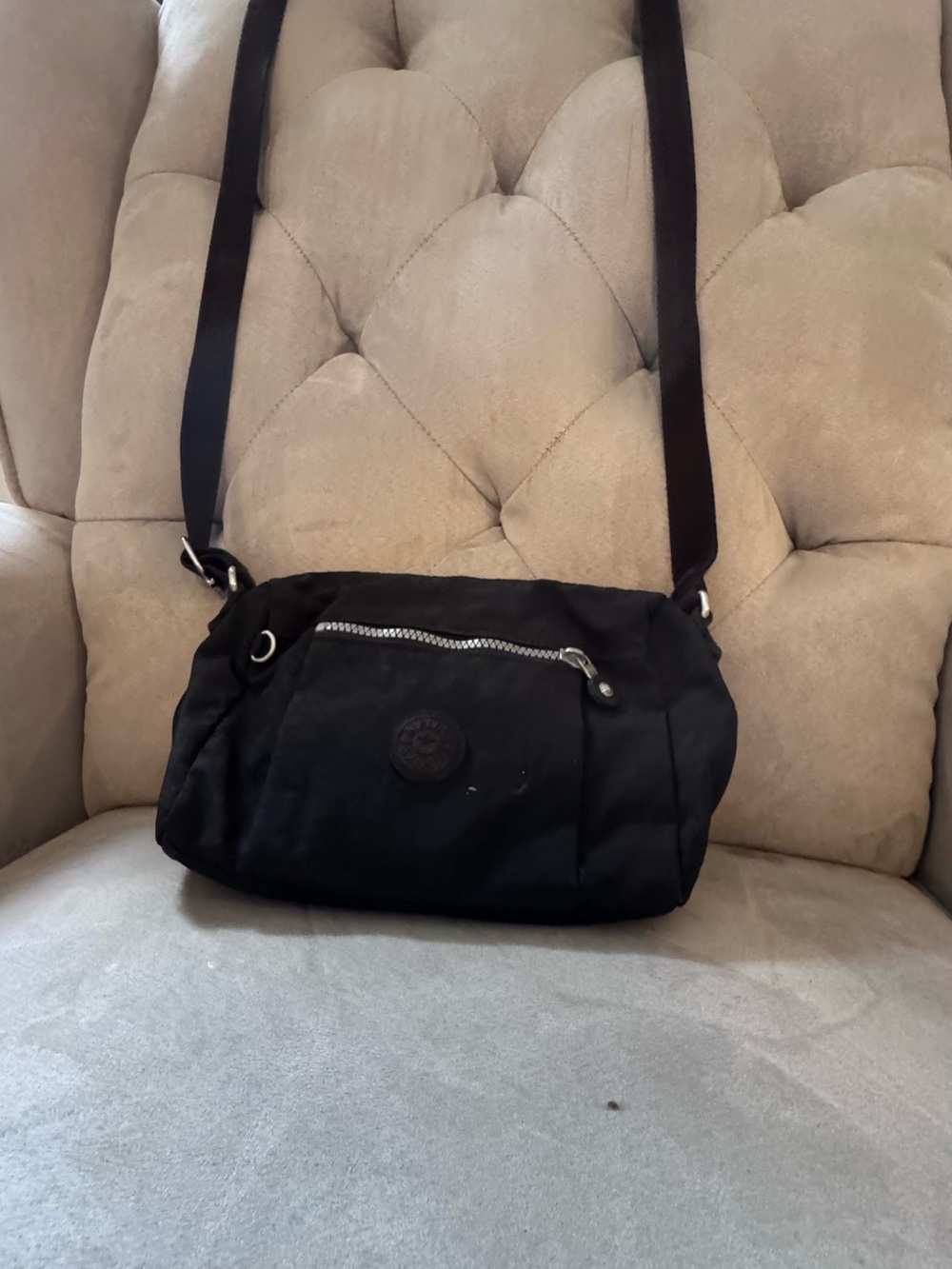 Kipling Black Nylon Crossbody Messenger Bag